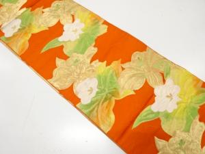 蘭模様織り出し　名古屋帯